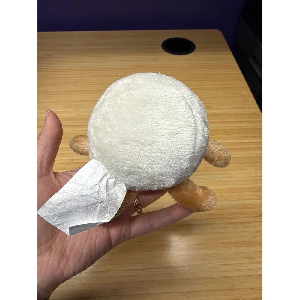 Cute‎ Smiling Fried Egg Plush Small Round Stuffed Toy White Yellow 4